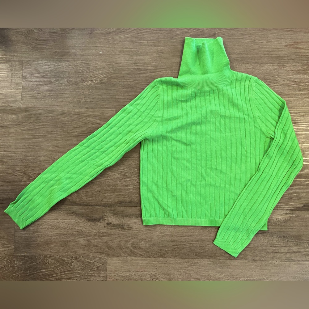 Lime green cropped turtleneck, ASOS
